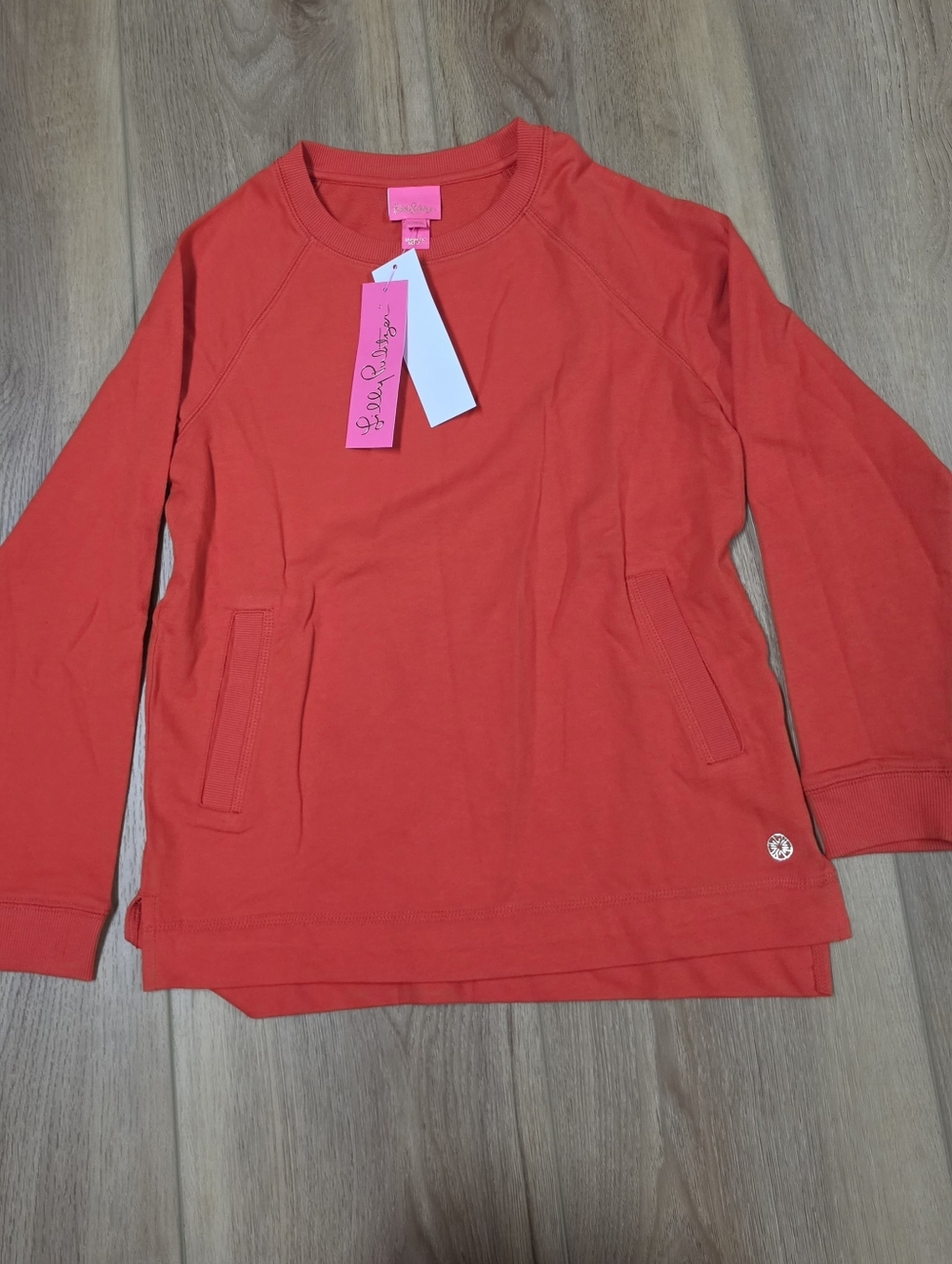 Lilly Pulitzer Girls' Coral Crewneck Beachcomber Pullover